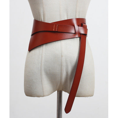 Women's Fashion Leather Decoration Wide Belt