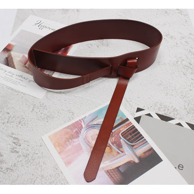 Women's Fashion Leather Decoration Wide Belt