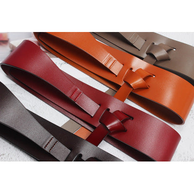 Women's Fashion Leather Decoration Wide Belt