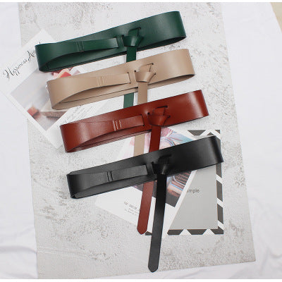 Women's Fashion Leather Decoration Wide Belt