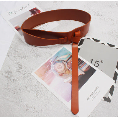 Women's Fashion Leather Decoration Wide Belt