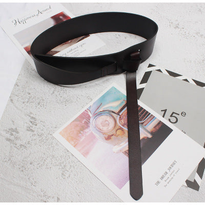 Women's Fashion Leather Decoration Wide Belt